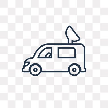 Saydam arka plan üzerinde izole bir anten vektör anahat simgesini van, yüksek kalitede doğrusal bir anten Van saydamlık kavramı kullanılan web ve mobil olabilir