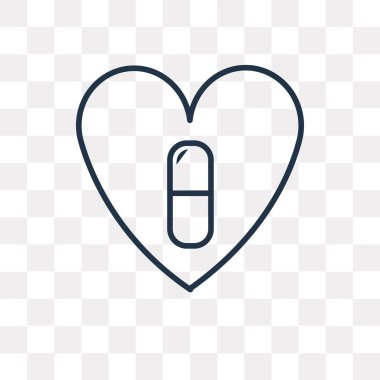 Saydam arka plan üzerinde yüksek kalitede doğrusal kalp saydamlık kavramı izole kalp vektör anahat simgesi olabilir kullanılan web ve mobil