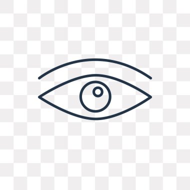 Göz vektör anahat simgesini şeffaf arka plan üzerinde yüksek kalitede doğrusal göz saydamlık kavramı izole olabilir kullanılan web ve mobil