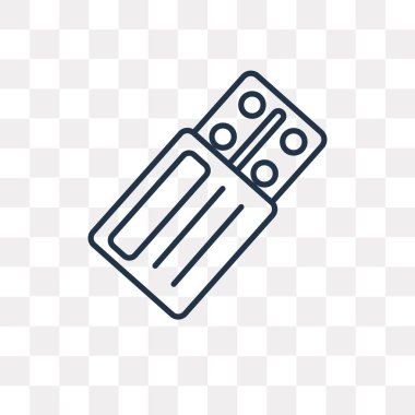 Hapları üzerinde şeffaf arka plan izole anahat simgesini vektör, yüksek kalitede doğrusal hapları saydamlık kavramı kullanılan web ve mobil olabilir