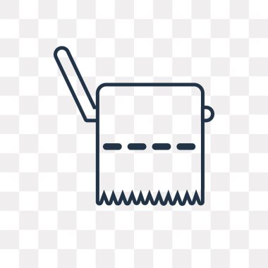 İpek kağıtları vektör anahat simgesini şeffaf arka plan üzerinde yüksek kalitede doğrusal kağıt mendil saydamlık kavramı izole kullanılan web ve mobil olabilir