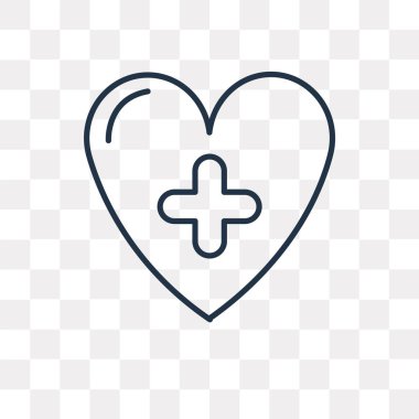 Saydam arka plan üzerinde yüksek kalitede doğrusal kalp saydamlık kavramı izole kalp vektör anahat simgesi olabilir kullanılan web ve mobil