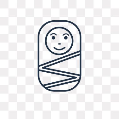 Bebek vektör anahat simgesini şeffaf arka plan üzerinde yüksek kalitede doğrusal bebek saydamlık kavramı izole olabilir kullanılan web ve mobil