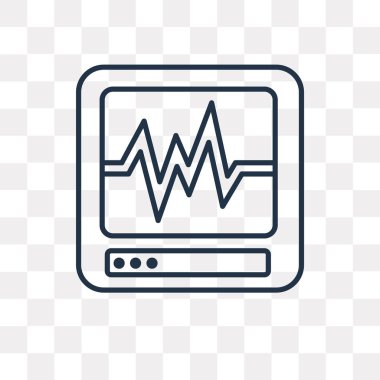 Kardiyogram vektör anahat simgesini şeffaf arka plan üzerinde yüksek kalitede doğrusal kardiyogram saydamlık kavramı izole olabilir kullanılan web ve mobil