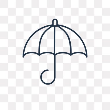 Şemsiye vektör anahat simgesini şeffaf arka plan üzerinde yüksek kalitede doğrusal şemsiye saydamlık kavramı izole olabilir kullanılan web ve mobil