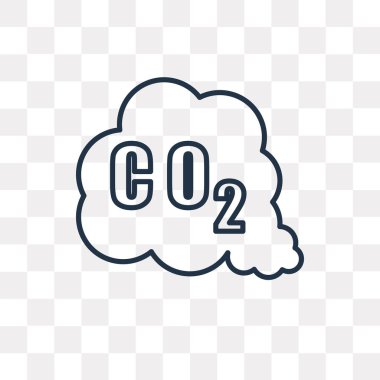 Co2 gazı vektör anahat simgesini şeffaf arka plan üzerinde yüksek kalitede doğrusal Co2 gazı saydamlık kavramı izole olabilir kullanılan web ve mobil