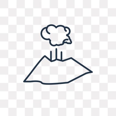 Volkan vektör anahat simgesini şeffaf arka plan üzerinde izole patlayan, yüksek kalitede doğrusal patlayan yanardağ saydamlık kavramı kullanılan web ve mobil olabilir