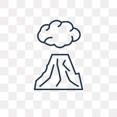 Volkan vektör anahat simgesini şeffaf arka plan üzerinde izole patlayan, yüksek kalitede doğrusal patlayan yanardağ saydamlık kavramı kullanılan web ve mobil olabilir