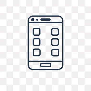 Kullandığınız web ve mobil app vektör anahat simgesini şeffaf arka plan üzerinde yüksek kalitede doğrusal App saydamlık kavramı izole olabilir