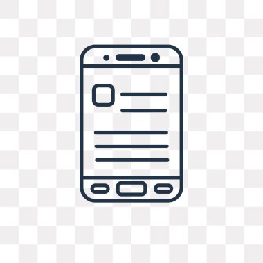 Kullandığınız web ve mobil uygulama vektör anahat simgesini şeffaf arka plan üzerinde yüksek kalitede doğrusal uygulama saydamlık kavramı izole olabilir