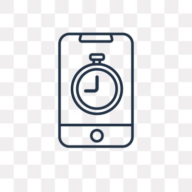 Saat vektör anahat simgesini şeffaf arka plan üzerinde yüksek kalitede doğrusal zaman saydamlık kavramı izole olabilir kullanılan web ve mobil