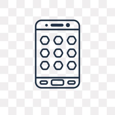 Kullandığınız web ve mobil app vektör anahat simgesini şeffaf arka plan üzerinde yüksek kalitede doğrusal App saydamlık kavramı izole olabilir