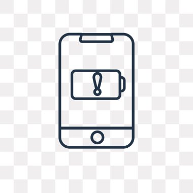 Pil vektör anahat simgesini şeffaf arka plan üzerinde yüksek kalitede doğrusal pil saydamlık kavramı izole olabilir kullanılan web ve mobil