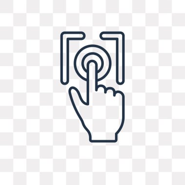 Parmak izi vektör anahat simgesini şeffaf arka plan üzerinde yüksek kalitede doğrusal parmak izi saydamlık kavramı izole olabilir kullanılan web ve mobil