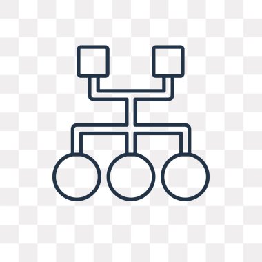 Algoritma vektör anahat simgesini şeffaf arka plan üzerinde yüksek kalitede doğrusal algoritması saydamlık kavramı izole olabilir kullanılan web ve mobil