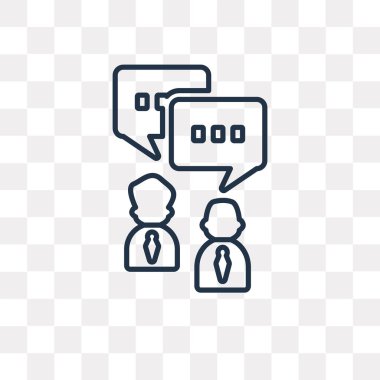 Konuşma vektör anahat simgesini şeffaf arka plan üzerinde yüksek kalitede doğrusal konuşma saydamlık kavramı izole olabilir kullanılan web ve mobil