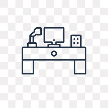 İşyeri vektör anahat simgesini şeffaf arka plan üzerinde yüksek kalitede doğrusal işyeri saydamlık kavramı izole olabilir kullanılan web ve mobil