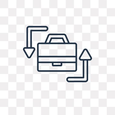 Saydam arka plan üzerinde yüksek kalitede doğrusal iş saydamlık kavramı izole iş vektör anahat simgesini kullandığınız web ve mobil olabilir