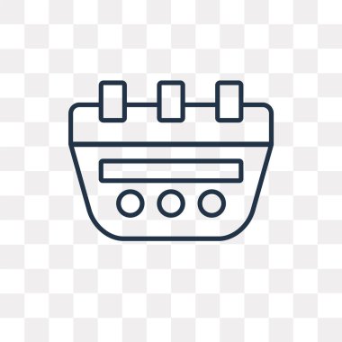 Takvim vektör anahat simgesini şeffaf arka plan üzerinde yüksek kalitede doğrusal takvim saydamlık kavramı izole olabilir kullanılan web ve mobil