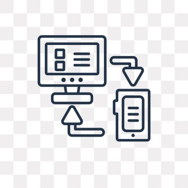 Kullandığınız web ve mobil veri vektör anahat simgesini şeffaf arka plan üzerinde yüksek kalitede doğrusal veri saydamlık kavramı izole olabilir