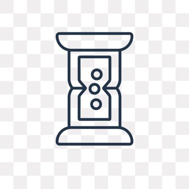 Kum saati vektör anahat simgesini şeffaf arka plan üzerinde yüksek kalitede doğrusal kum saati saydamlık kavramı izole olabilir kullanılan web ve mobil