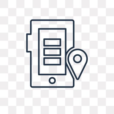 Akıllı telefon vektör anahat simgesini şeffaf arka plan üzerinde yüksek kalitede doğrusal Smartphone saydamlık kavramı izole olabilir kullanılan web ve mobil
