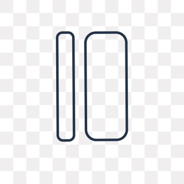 Kalın çift çubuk çizgi vektör anahat simgesini şeffaf arka plan üzerinde yüksek kalitede doğrusal kalın çift çizgili hattı saydamlık kavramı izole olabilir kullanılan web ve mobil