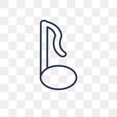 Sekizinci Not vektör anahat simgesini şeffaf arka plan üzerinde yüksek kalitede doğrusal sekizinci Not Saydamlık kavramı izole olabilir kullanılan web ve mobil