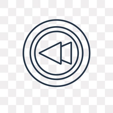 Geriye dönük vektör anahat simgesini şeffaf arka plan üzerinde yüksek kalitede doğrusal geriye dönük saydamlık kavramı izole olabilir kullanılan web ve mobil