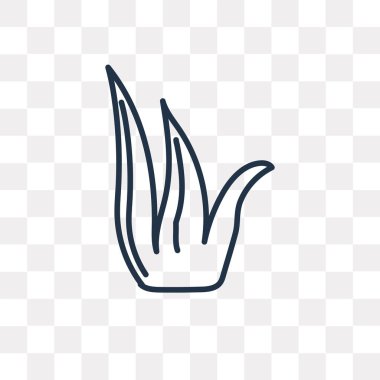 Çim vektör anahat simgesini şeffaf arka plan üzerinde yüksek kalitede doğrusal çim saydamlık kavramı izole olabilir kullanılan web ve mobil