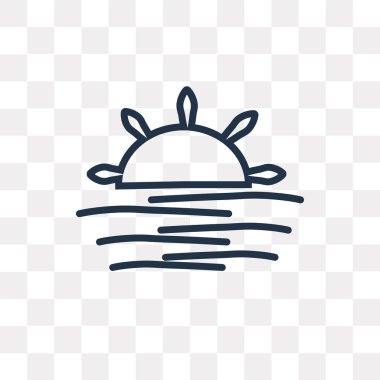 Günbatımı vektör anahat simgesini şeffaf arka plan üzerinde yüksek kalitede doğrusal günbatımı saydamlık kavramı izole olabilir kullanılan web ve mobil