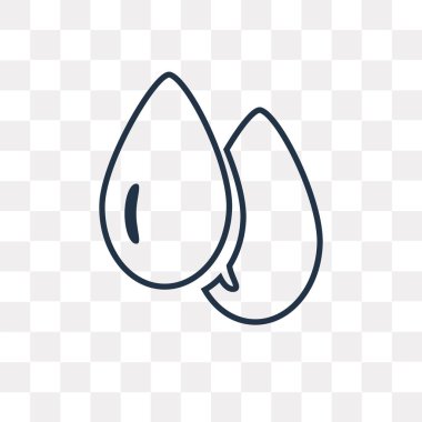 Su damla vektör anahat simgesini şeffaf arka plan üzerinde yüksek kalitede doğrusal su damla saydamlık kavramı izole olabilir kullanılan web ve mobil