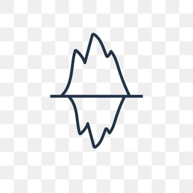 Buzdağı vektör anahat simgesini şeffaf arka plan üzerinde yüksek kalitede doğrusal buzdağı saydamlık kavramı izole olabilir kullanılan web ve mobil