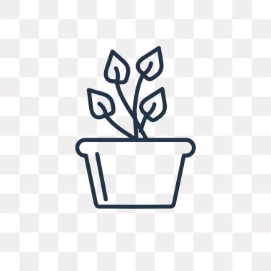 Bitki vektör anahat simgesini şeffaf arka plan üzerinde yüksek kalitede doğrusal bitki saydamlık kavramı izole olabilir kullanılan web ve mobil