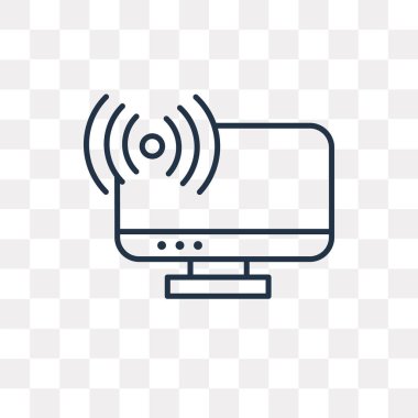 Yayın vektör anahat simgesini şeffaf arka plan üzerinde yüksek kalitede doğrusal yayın saydamlık kavramı izole olabilir kullanılan web ve mobil