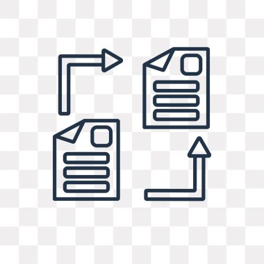 Dosya paylaşım vektör anahat simgesini şeffaf arka plan üzerinde izole, yüksek kalitede doğrusal dosya paylaşım saydamlık kavramı kullanılan web ve mobil olabilir