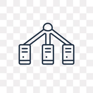 Sunucu vektör anahat simgesini şeffaf arka plan üzerinde yüksek kalitede doğrusal sunucu şeffaflık kavramını izole olabilir kullanılan web ve mobil