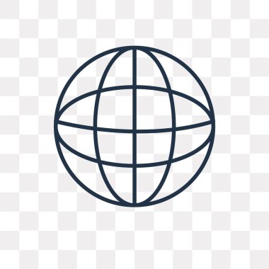 Earth kılavuz vektör anahat simgesini şeffaf arka plan üzerinde yüksek kalitede doğrusal dünya kılavuz saydamlık kavramı izole olabilir kullanılan web ve mobil