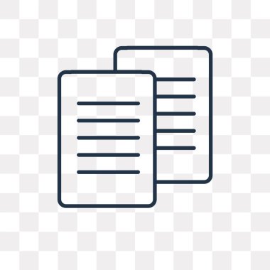 Dosya vektör anahat simgesini şeffaf arka plan üzerinde yüksek kalitede doğrusal dosya saydamlık kavramı izole olabilir kullanılan web ve mobil