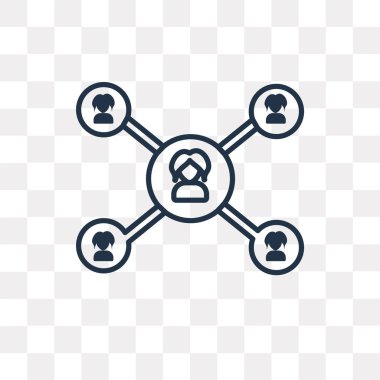 Ağ vektör anahat simgesini şeffaf arka plan üzerinde yüksek kalitede doğrusal ağ saydamlık kavramı izole olabilir kullanılan web ve mobil