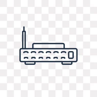 Yönlendirici vektör anahat simgesini şeffaf arka plan üzerinde yüksek kalitede doğrusal yönlendirici saydamlık kavramı izole olabilir kullanılan web ve mobil