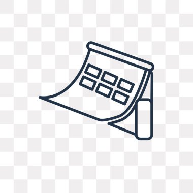 Takvim vektör anahat simgesini şeffaf arka plan üzerinde yüksek kalitede doğrusal takvim saydamlık kavramı izole olabilir kullanılan web ve mobil