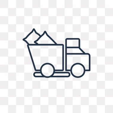 Teslimat kamyonu vektör anahat simgesini şeffaf arka plan üzerinde yüksek kalitede doğrusal teslimat kamyonu saydamlık kavramı izole olabilir kullanılan web ve mobil