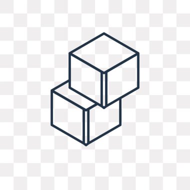 Kutuları anahat simgesini şeffaf arka plan üzerinde izole vektör, yüksek kalitede doğrusal kutuları saydamlık kavramı kullanılan web ve mobil olabilir