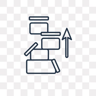 Paket vektör anahat simgesini şeffaf arka plan üzerinde yüksek kalitede doğrusal paket saydamlık kavramı izole olabilir kullanılan web ve mobil