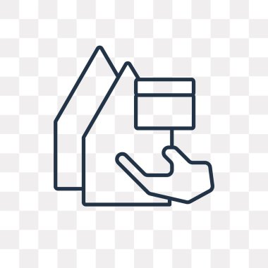 Teslimat adam vektör anahat simgesini şeffaf arka plan üzerinde yüksek kalitede doğrusal teslim adam saydamlık kavramı izole olabilir kullanılan web ve mobil