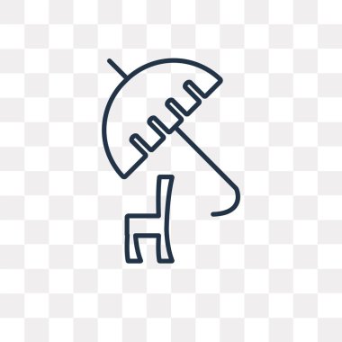 Şemsiye vektör anahat simgesini şeffaf arka plan üzerinde yüksek kalitede doğrusal şemsiye saydamlık kavramı izole olabilir kullanılan web ve mobil