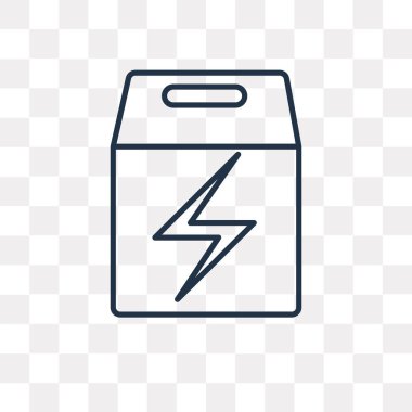 Kutusu vektör anahat simgesini şeffaf arka plan üzerinde yüksek kalitede doğrusal saydamlık kavramı kutu izole olabilir kullanılan web ve mobil