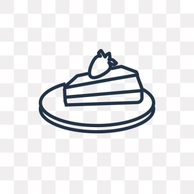 Dilim kek vektör anahat simgesini şeffaf arka plan üzerinde yüksek kalitede doğrusal dilim kek saydamlık kavramı izole olabilir kullanılan web ve mobil