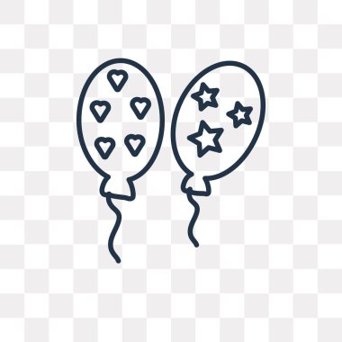 Balonlar anahat simgesini şeffaf arka plan üzerinde izole vektör, yüksek kalitede doğrusal balonlar saydamlık kavramı kullanılan web ve mobil olabilir